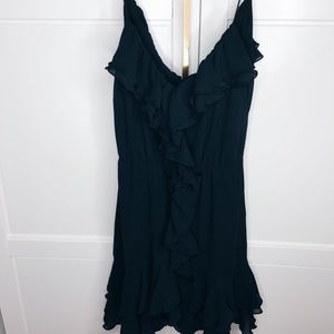 Black mini dress with ruffles